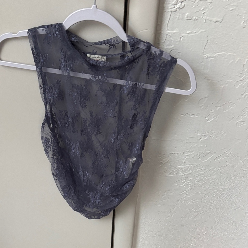 Free People Lace Bodysuit - Dark Gray